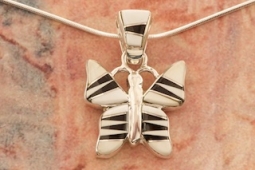 Calvin Begay Butterfly Sterling Silver Pendant